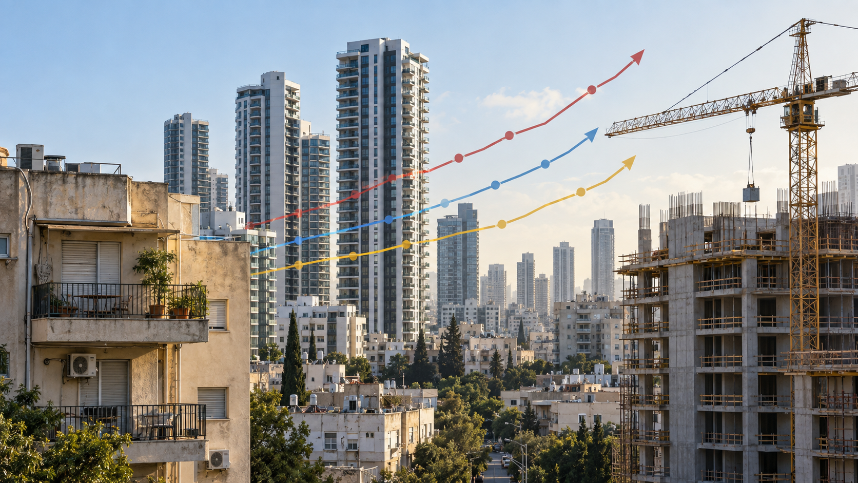 בנייני מגורים, דירות להשכרה ואתר בנייה לצד מדדים עולים